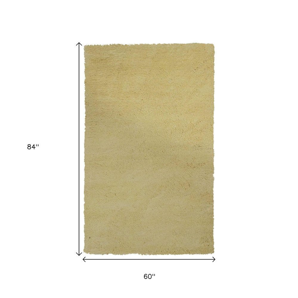 6' Canary Yellow Hand Woven Round Rug