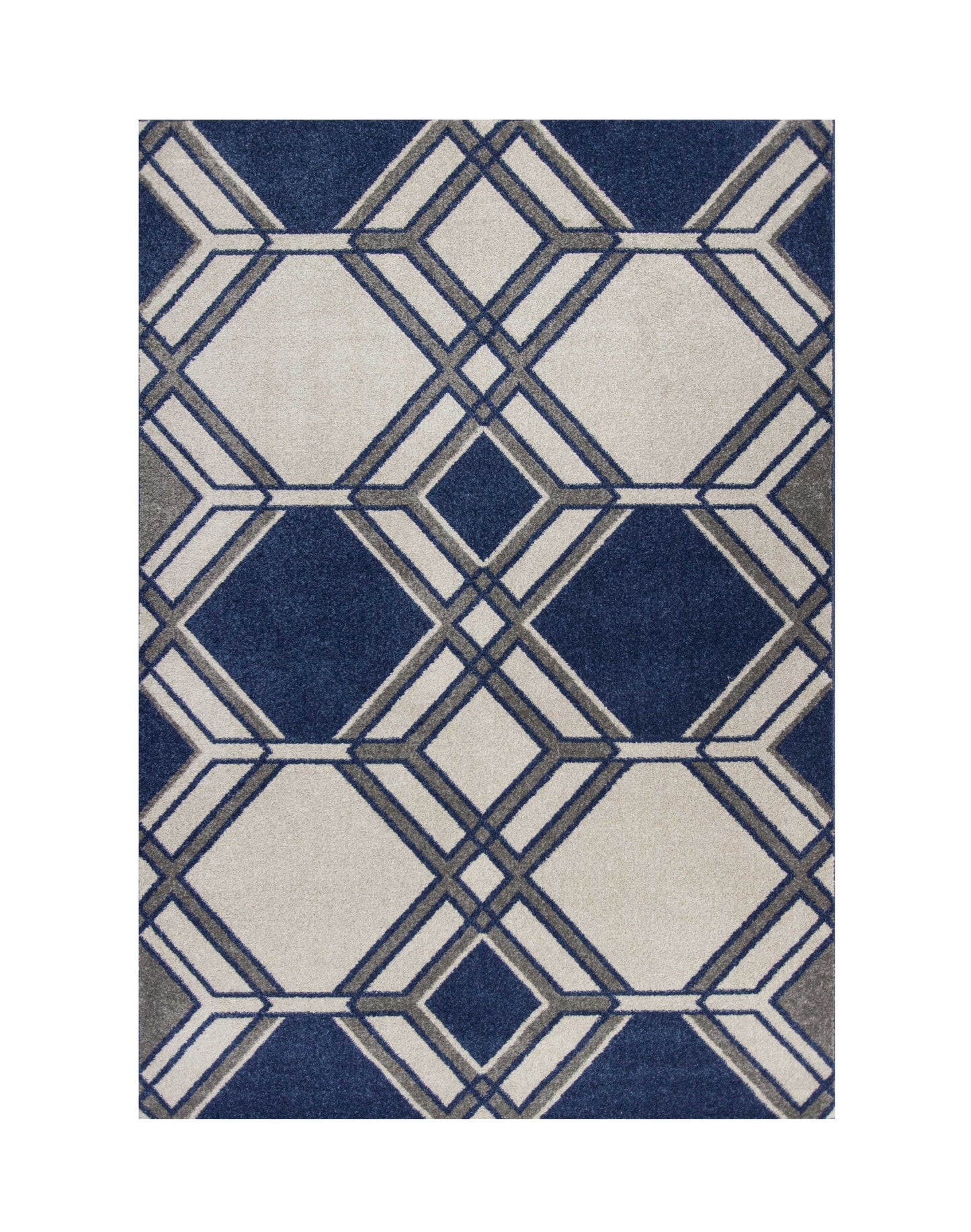 2' X 3' Blue Geometric Area Rug