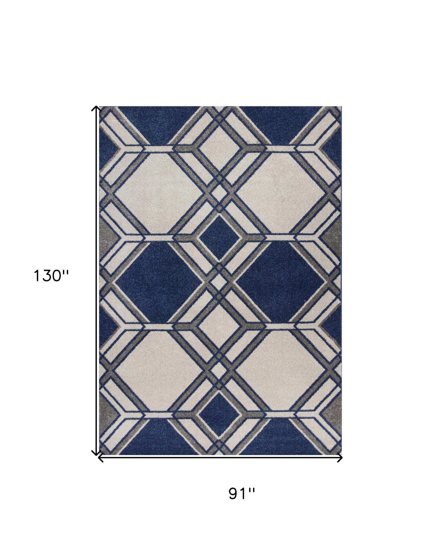 2' X 3' Blue Geometric Area Rug