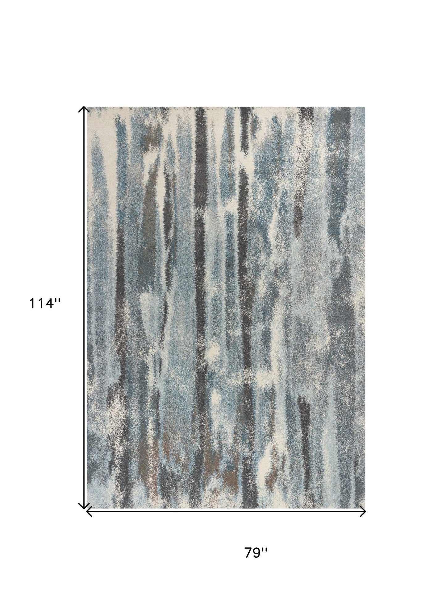 7' X 10'  Polypropylene Teal Area Rug