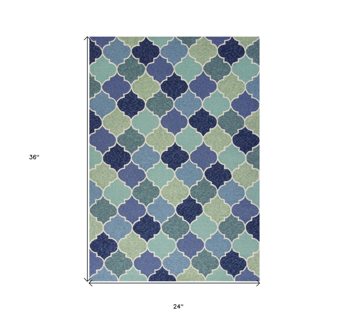 7' X 9'  Uv Treated Polypropylene Blue Area Rug