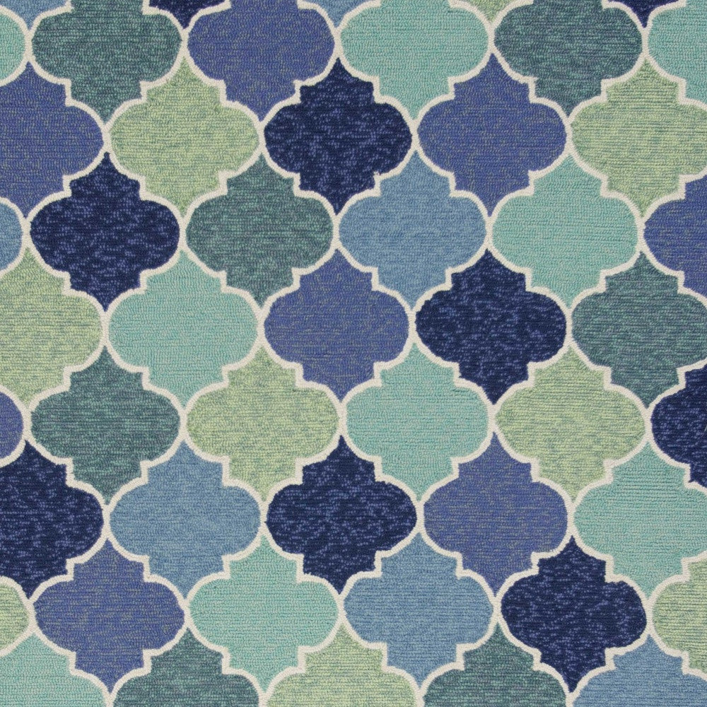 7' X 9'  Uv Treated Polypropylene Blue Area Rug