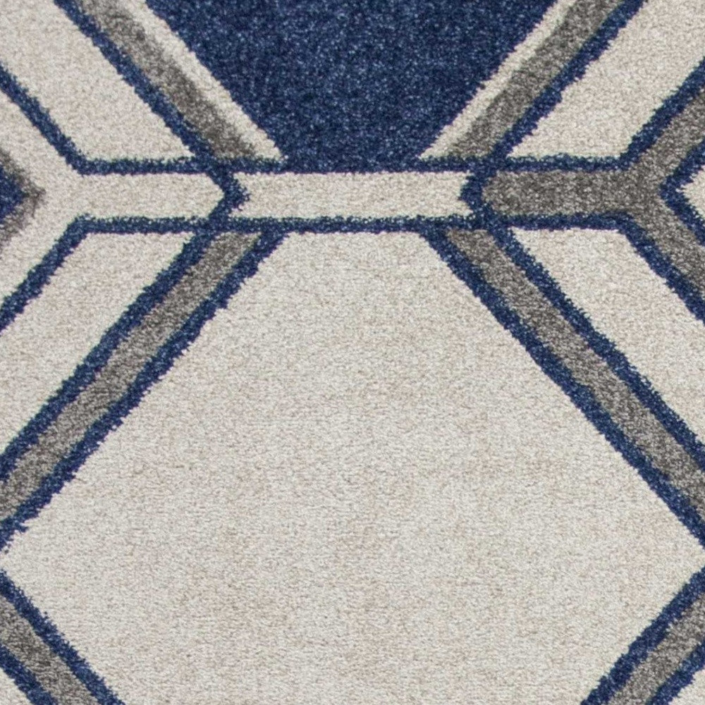 2' X 3' Blue Geometric Area Rug