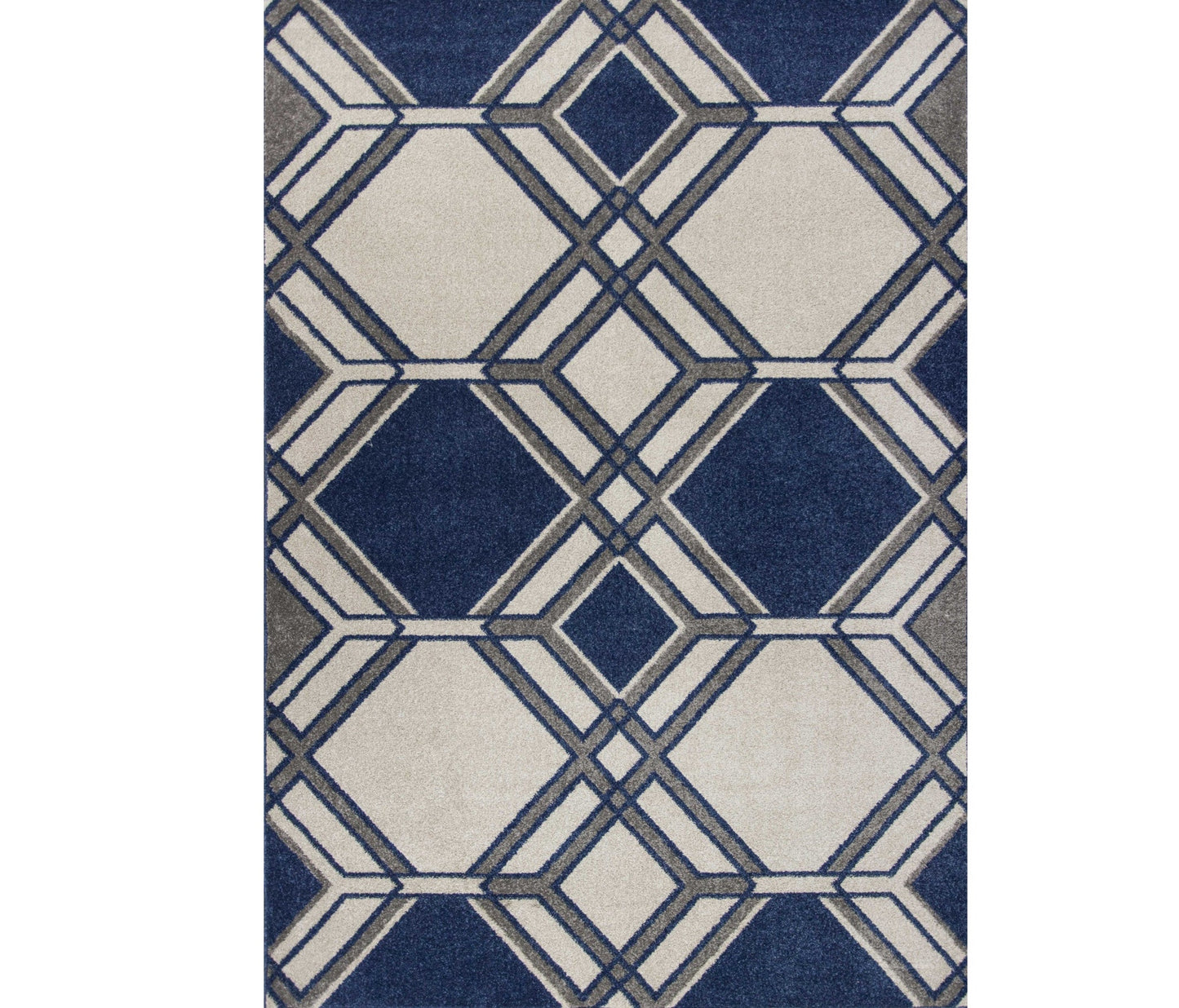2' X 3' Blue Geometric Area Rug