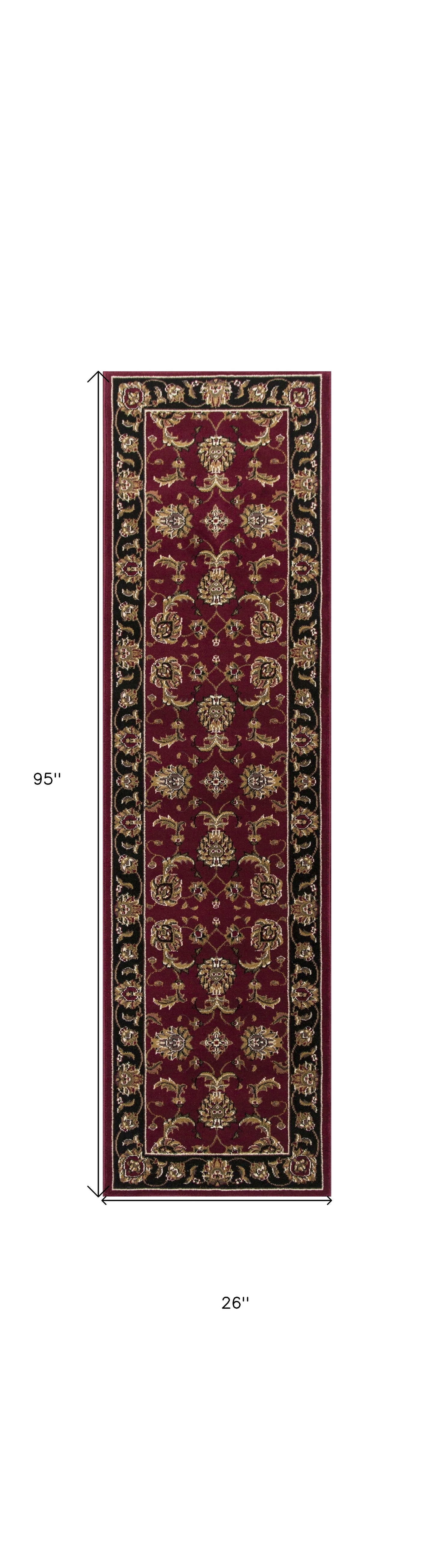 9' X 13' Red and Black Area Rug