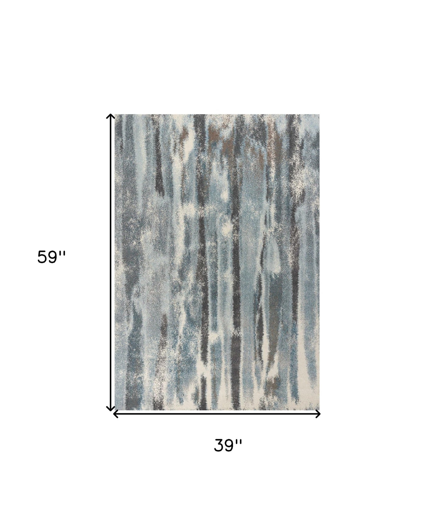 7' X 10'  Polypropylene Teal Area Rug