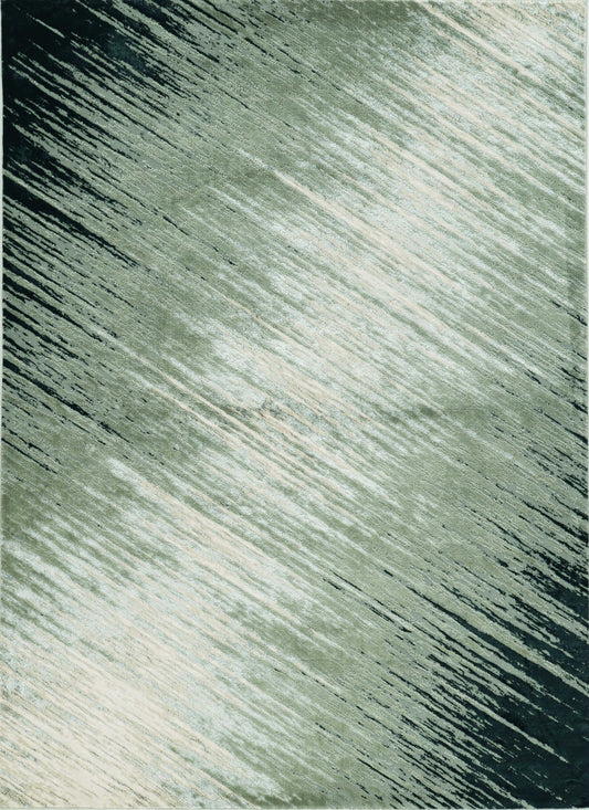 5' X 8' Silver Grey Machine Woven Abstract Brushstroke Indoor Area Rug