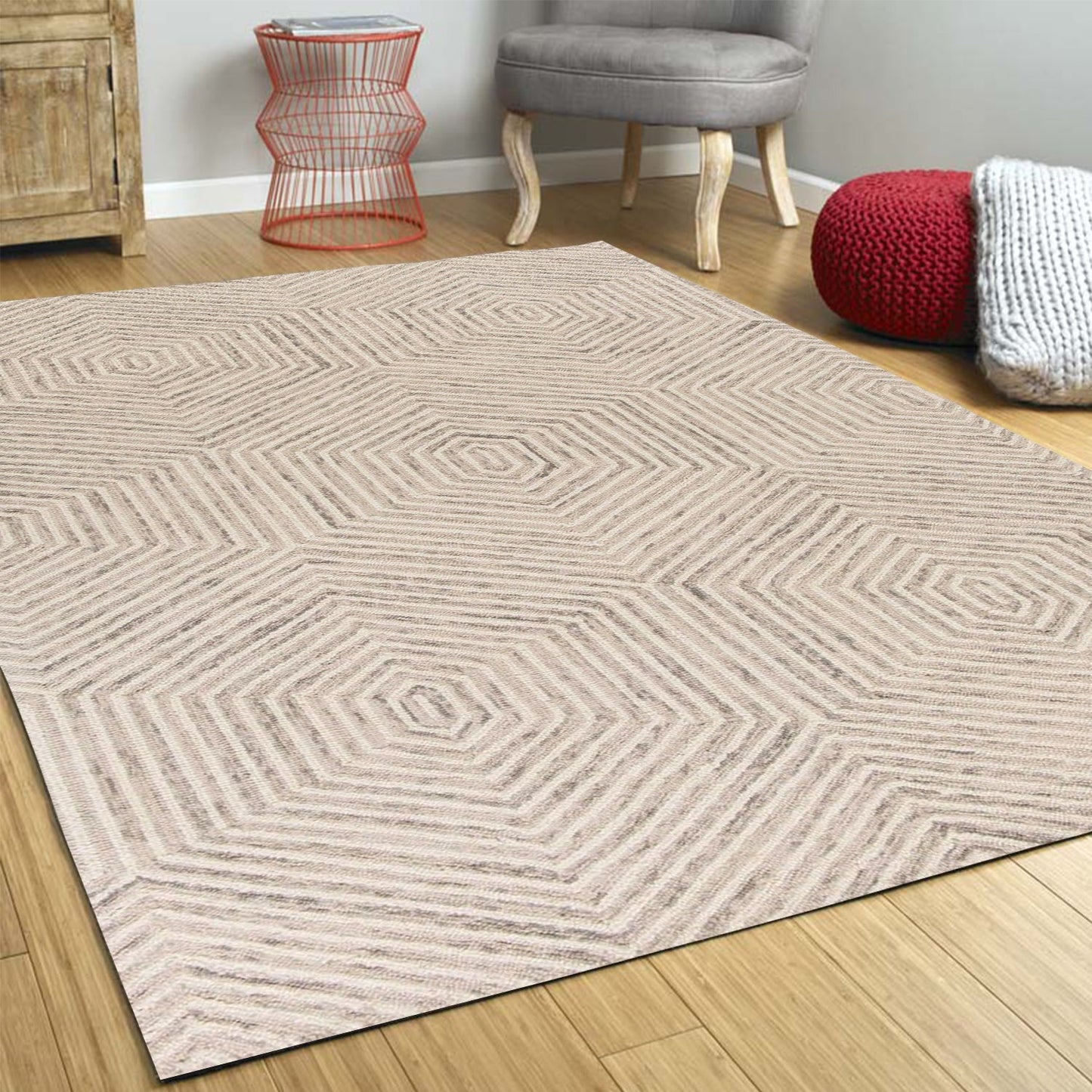 8' X 10'  Wool Ivory  Area Rug