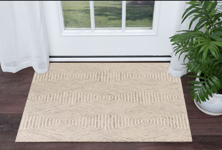 8' X 10'  Wool Ivory  Area Rug