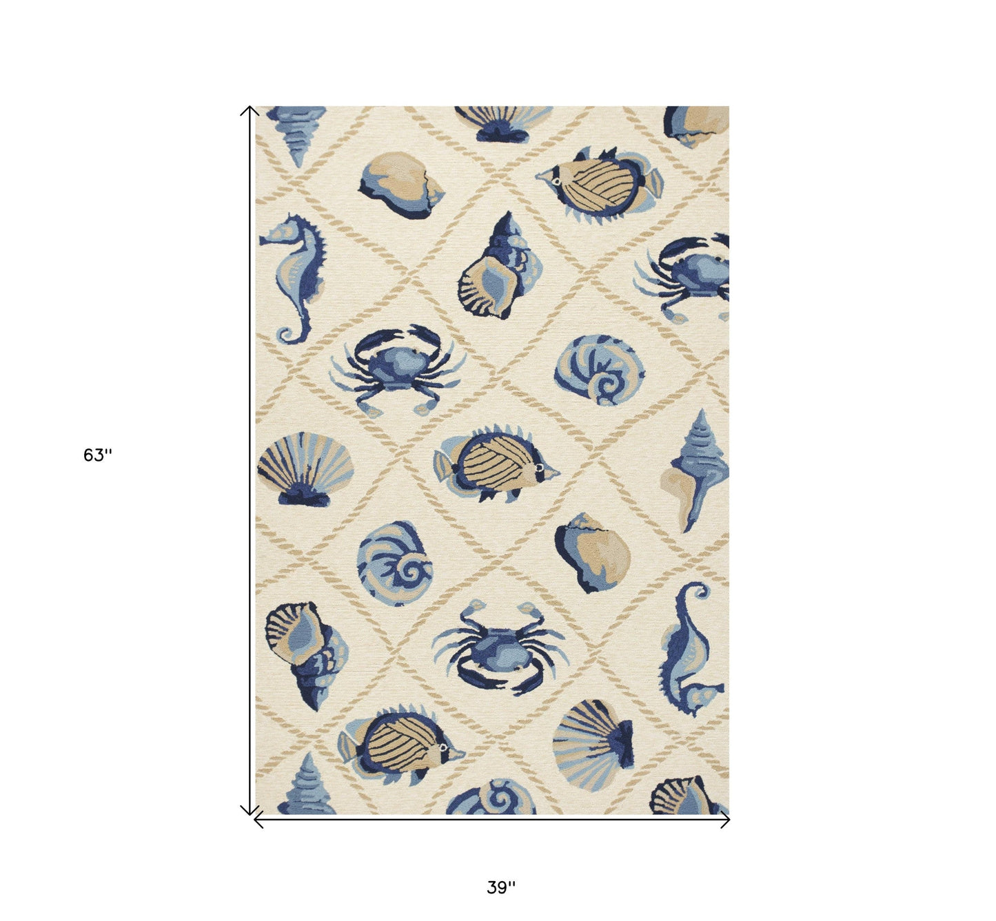 2' X 3' Beige Hand Tufted Area Rug