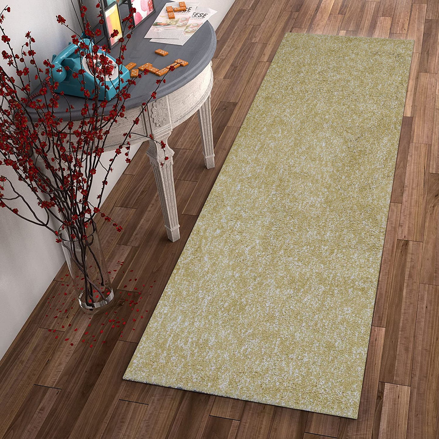 9' X 13' Yellow Hand Woven Area Rug