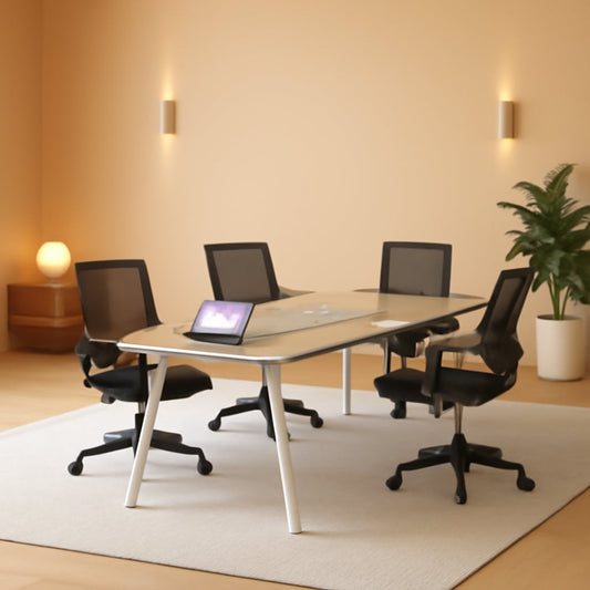 Ergonomic Black Mesh Office Chairs 4 Pack Lumbar Support