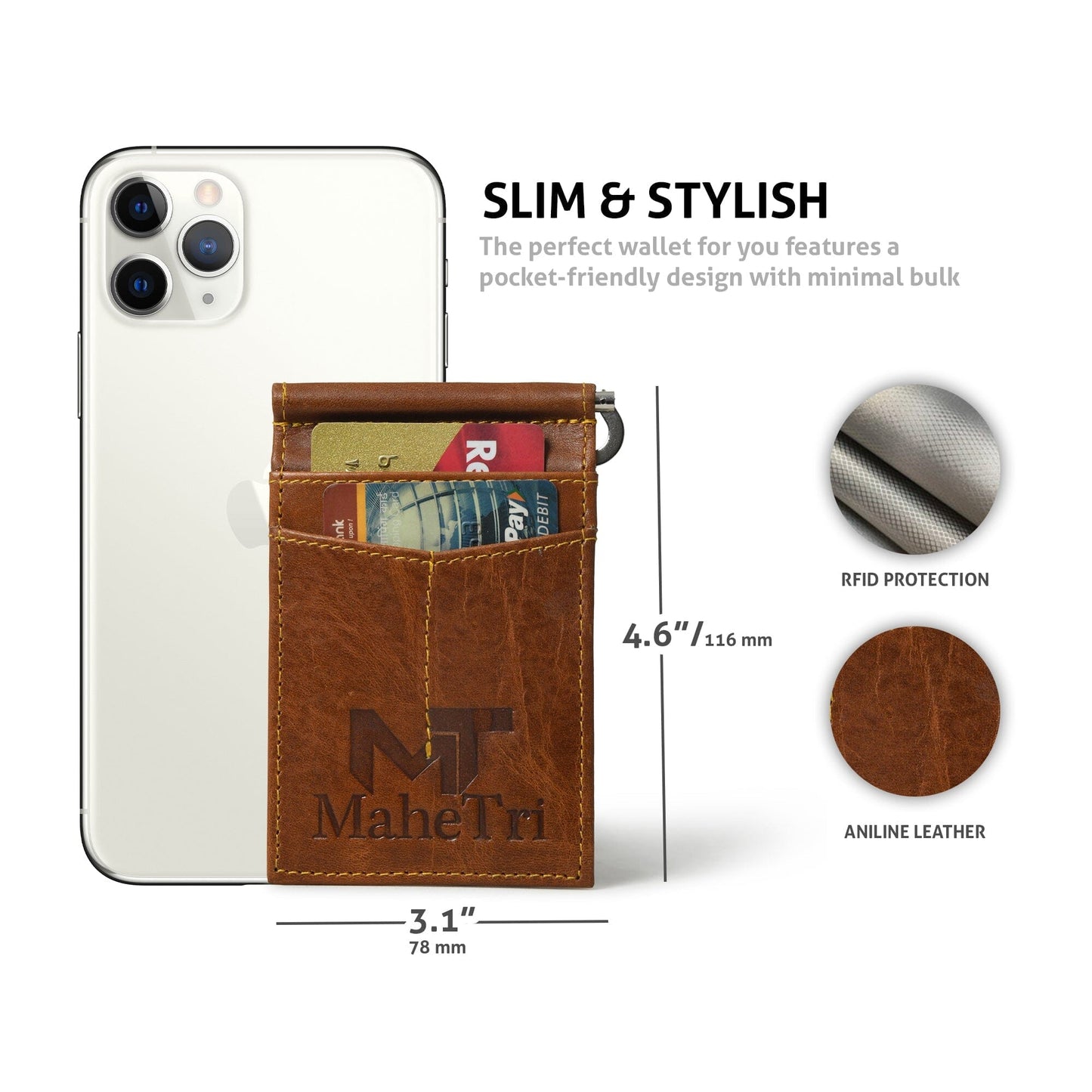 Finley Money Clipper- Tan Brown