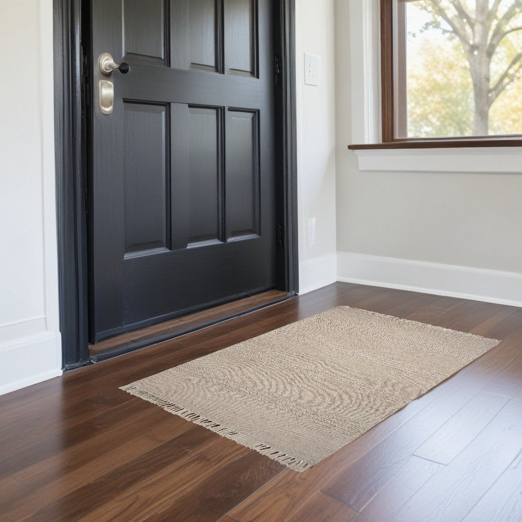 7' X 9'  Wool Natural Area Rug