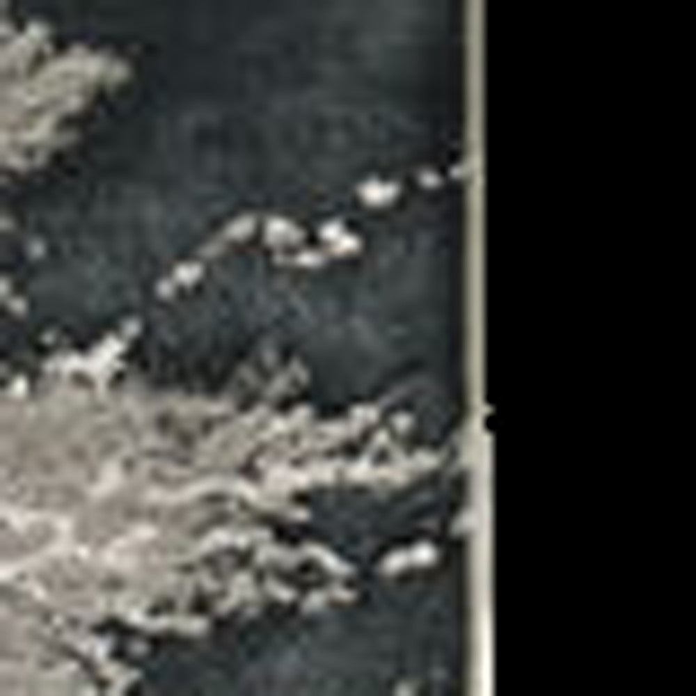 8' X 11' Silver Machine Woven Abstract Watercolor Indoor Area Rug