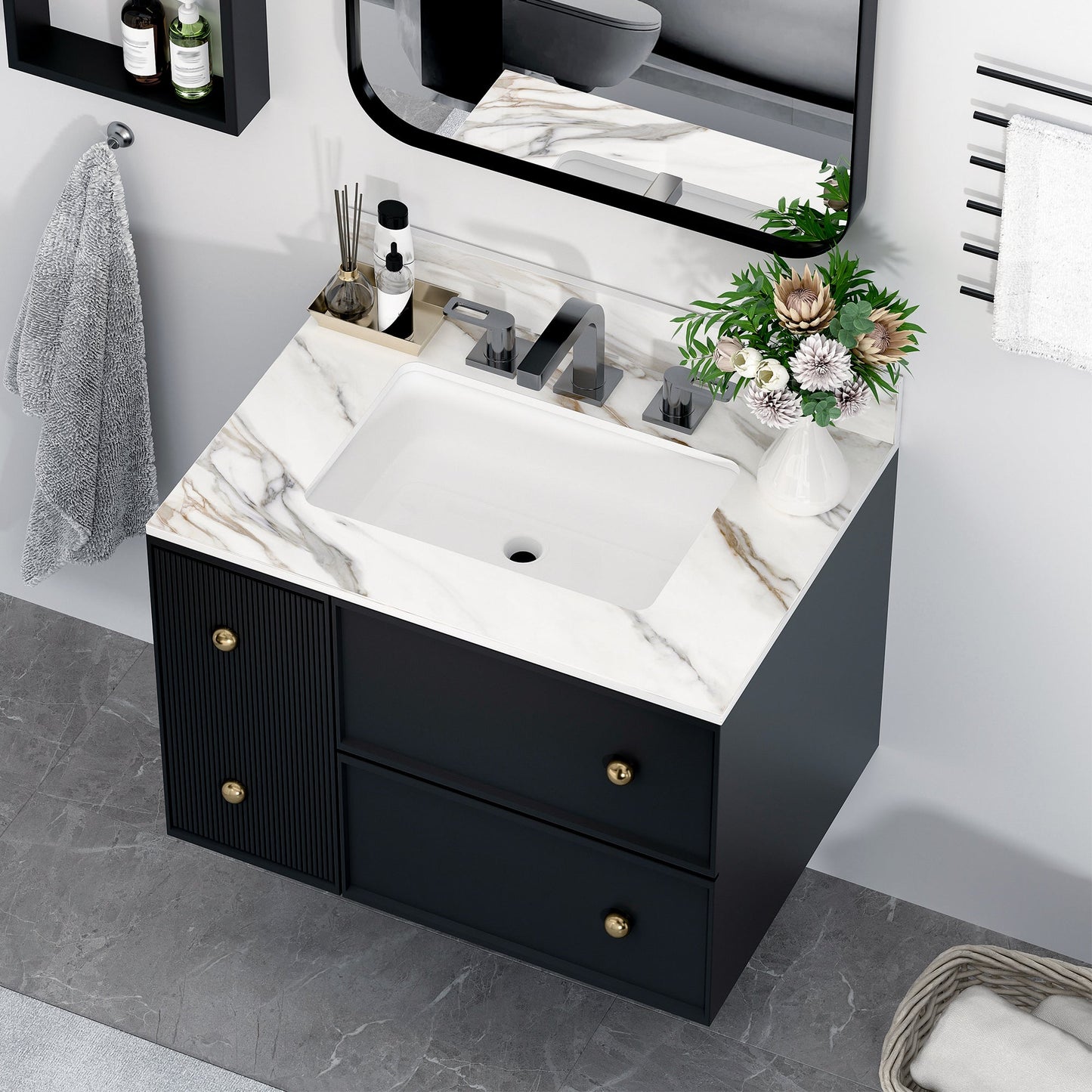 31 Inch Carrara Marble Vanity Top