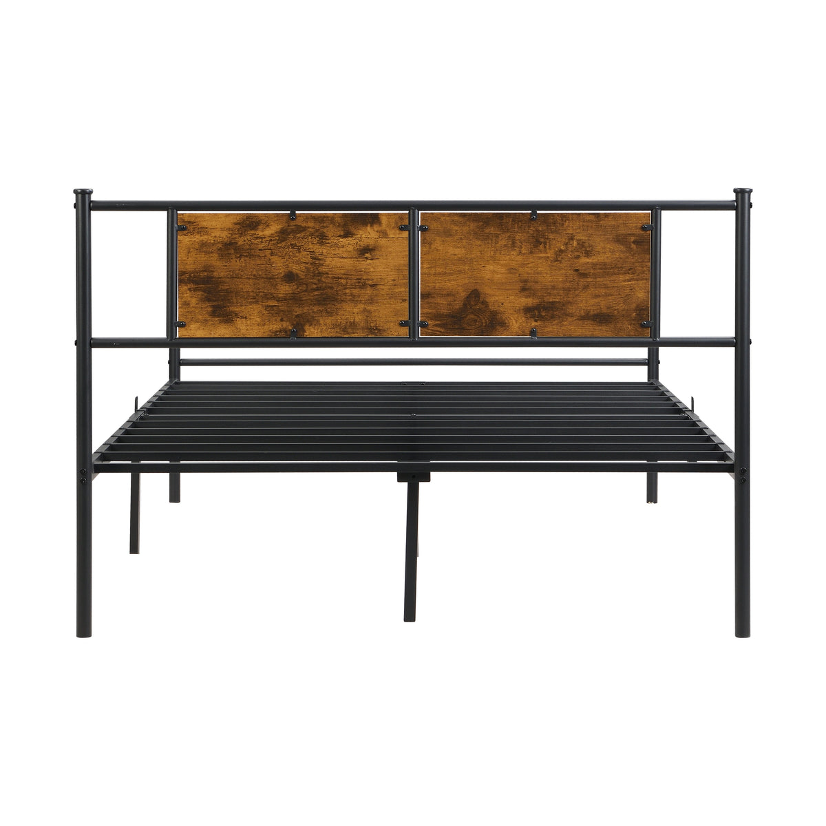 California King Bed Frame with Wood Panel Decoration