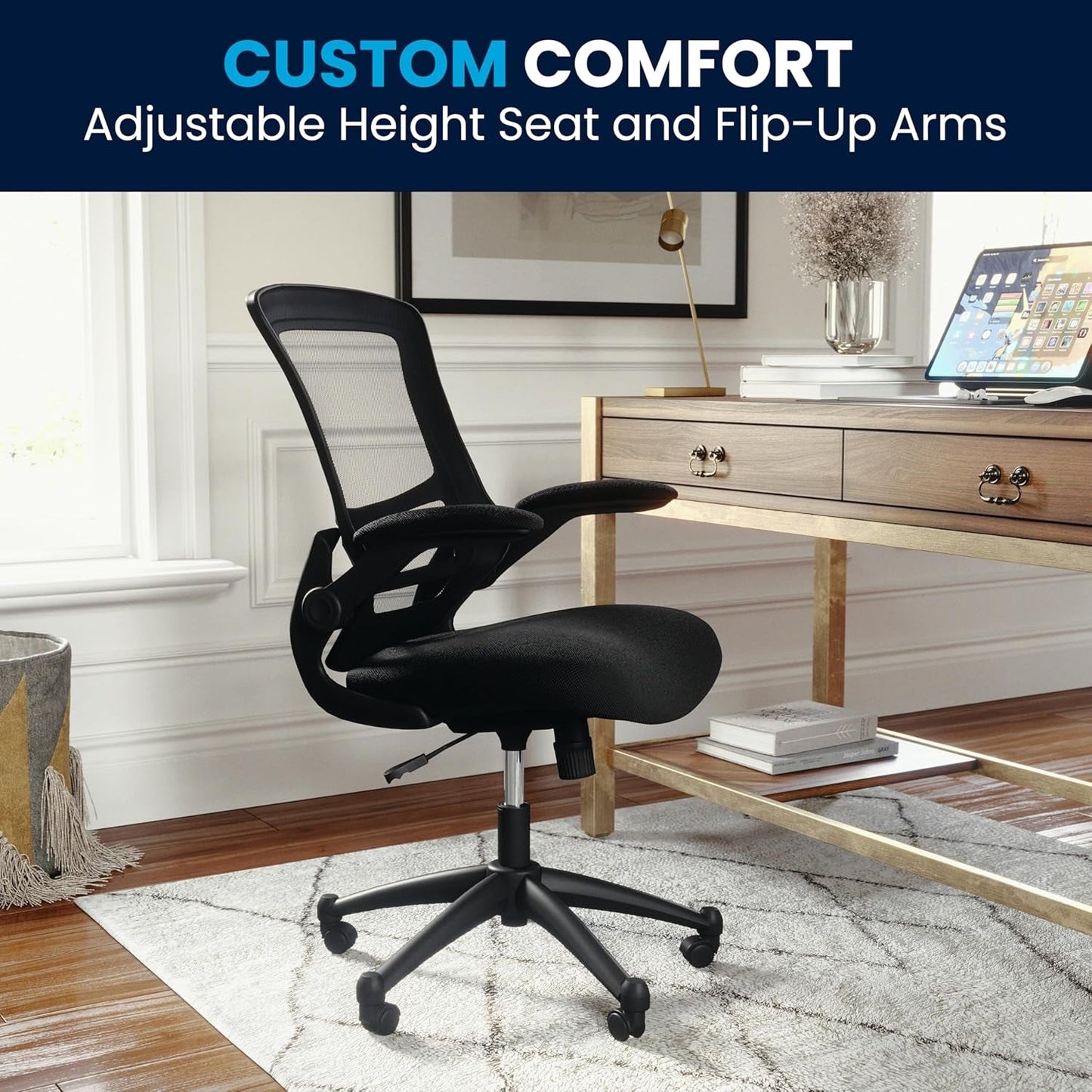 Mid Back Ergonomic Office Chair With Adjustable Height