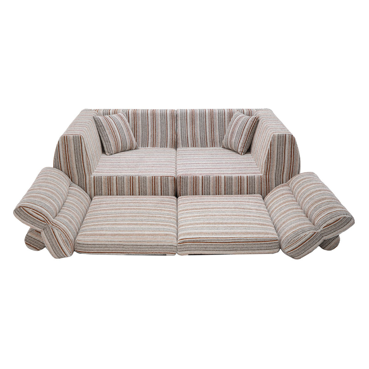 Woven Chenille Striped Compression Sofa
