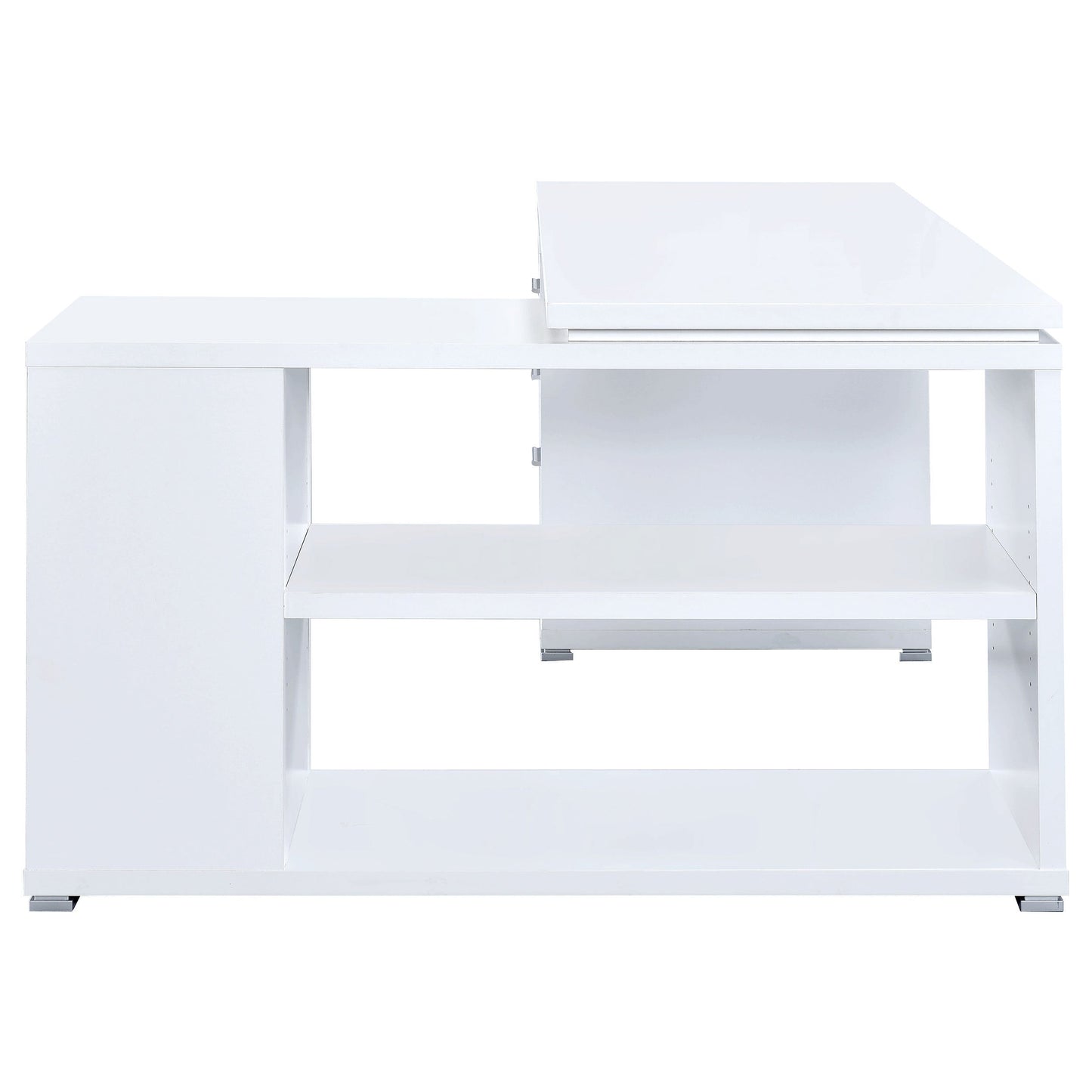 Tona White Driftwood 3-Drawer L-Shape Computer Desk