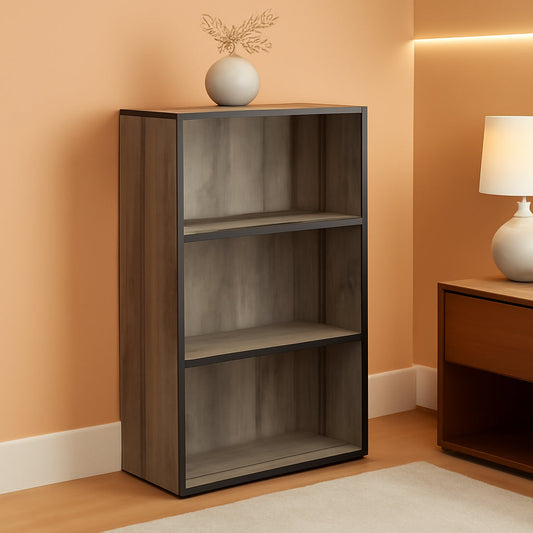 Pasir 3 Tier Open Shelf Bookcase in French Oak Grey
