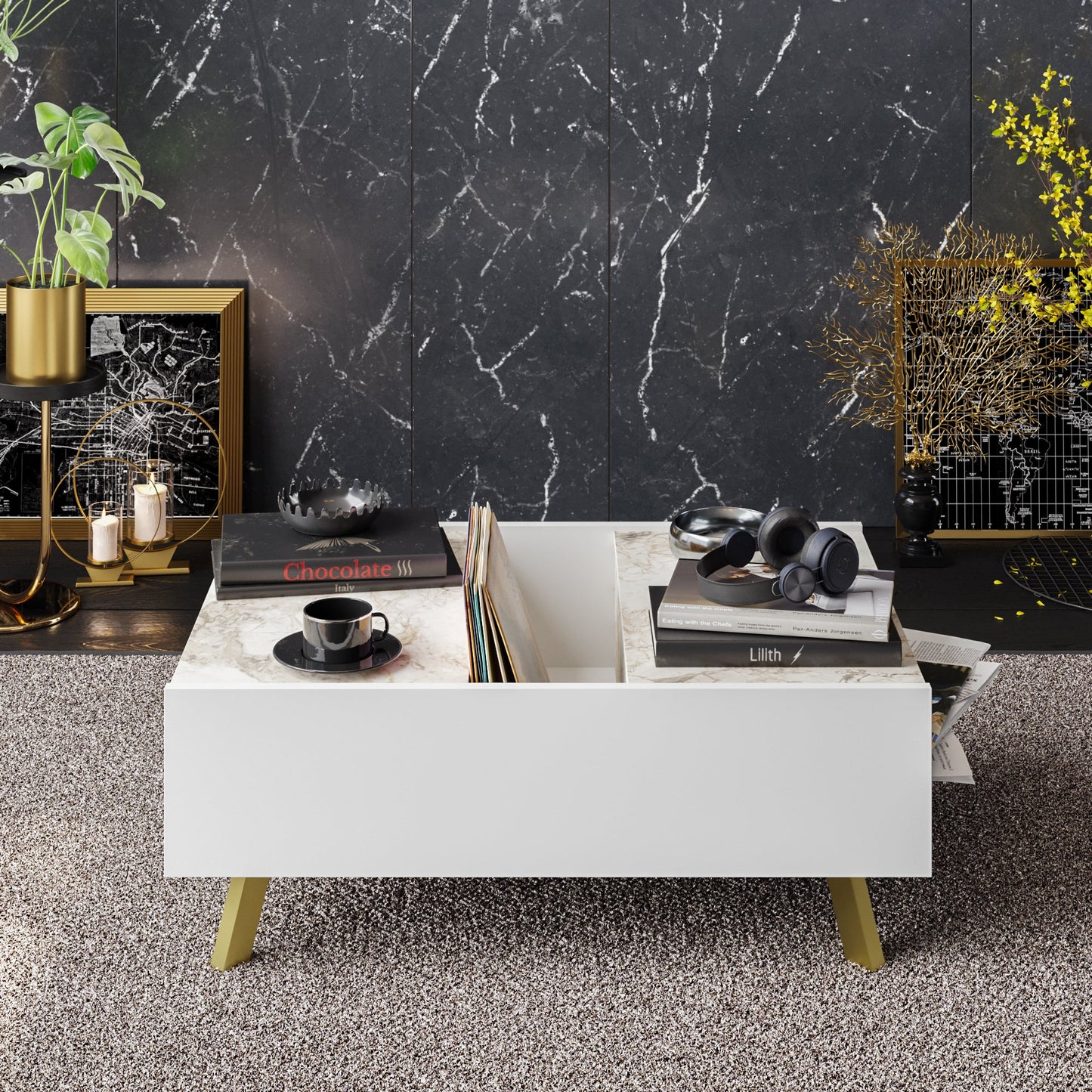 Frida Coffee Table - Ephesus Marble & Gold