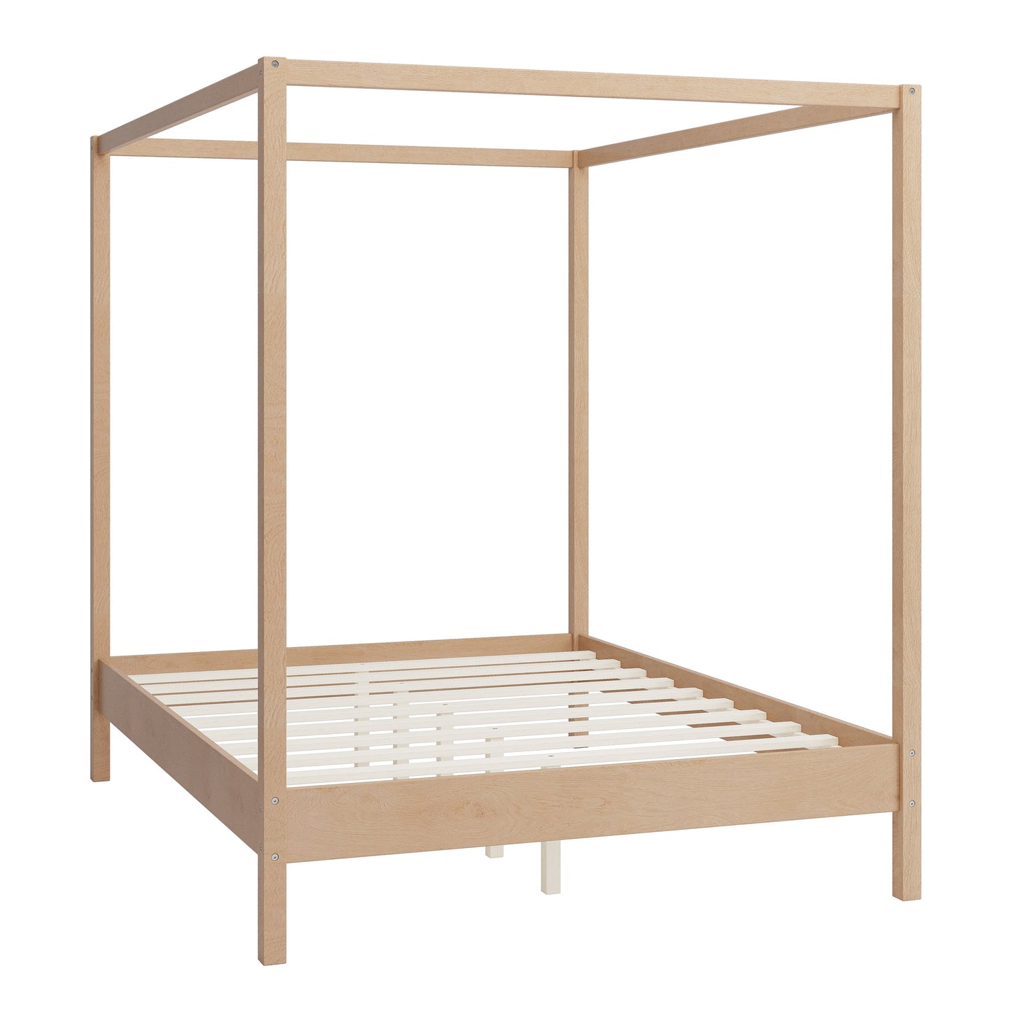 Solid Wood Queen Size Canopy Bed Frame