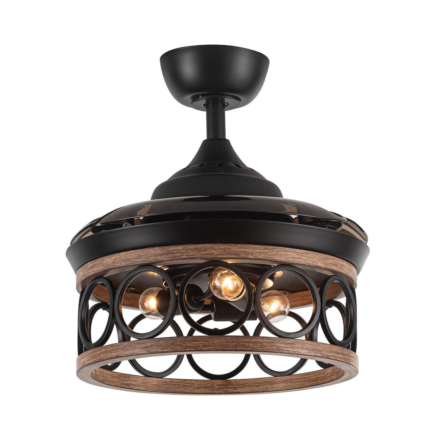 36" Mirelle Farmhouse Downrod Mount Ceiling Fan with Lighting and Remote Control