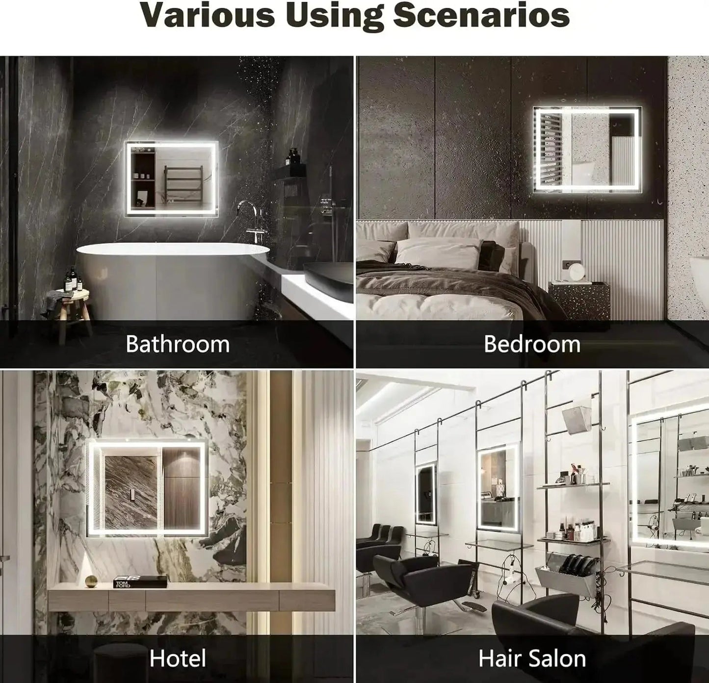 24 x 32  Inch Center Glow LED Bathroom Mirror