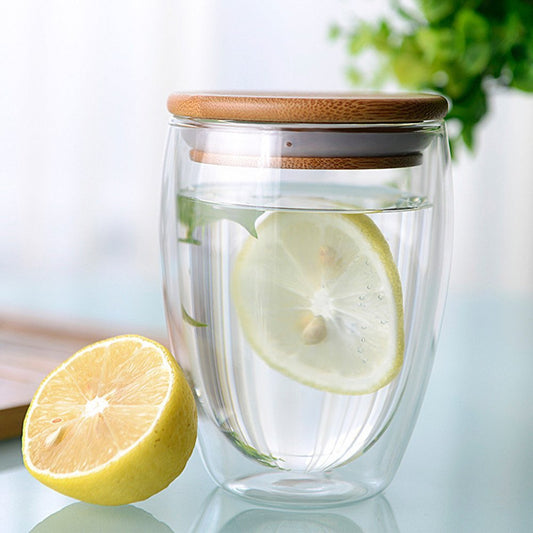 350ml 12oz Double Walled Mug with Bamboo Lid