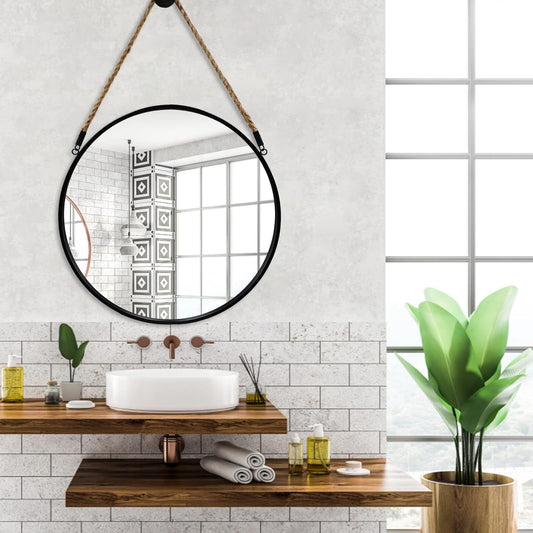 20 Inch Round Hanging Mirror Wall Mounted Classic