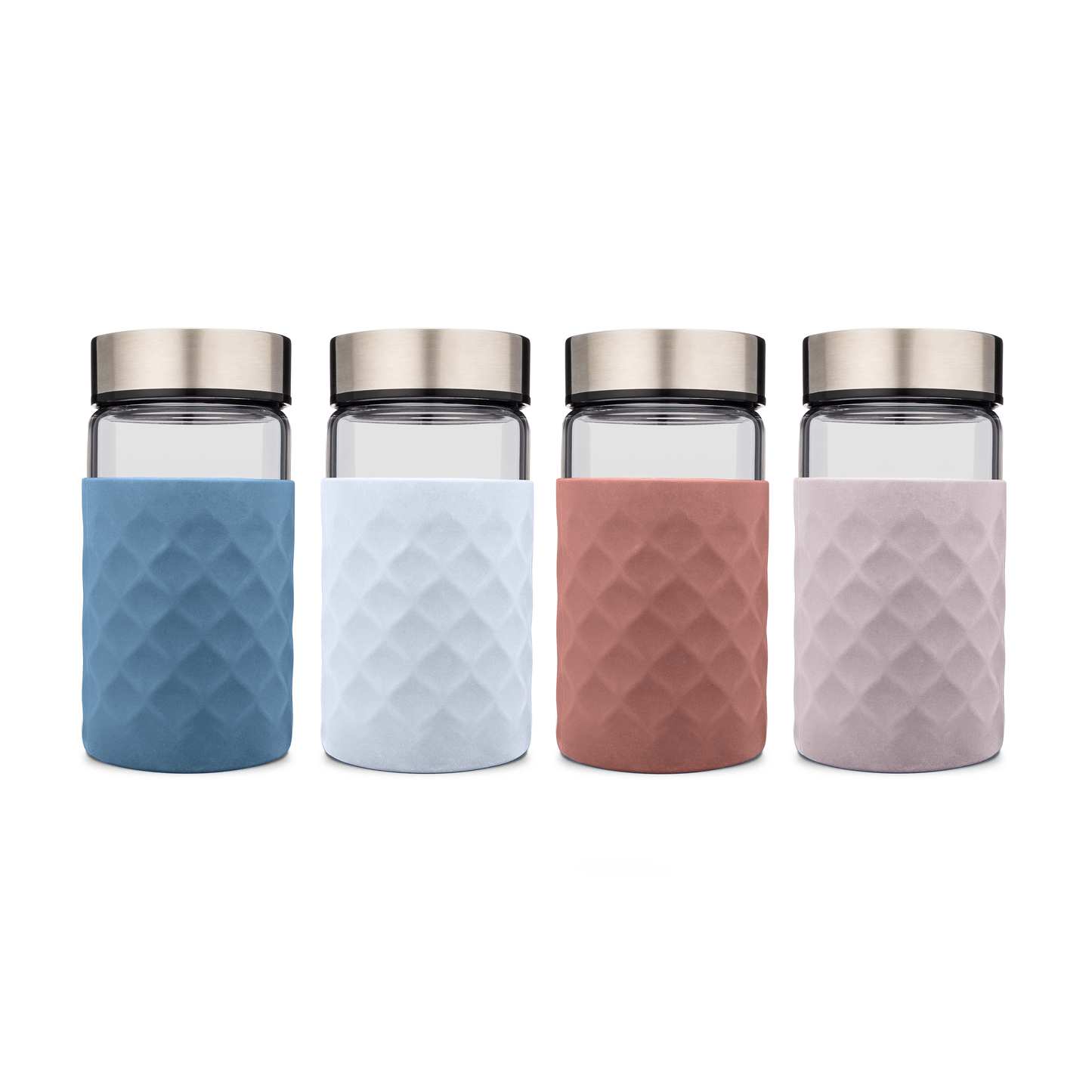 Diamond Lattice Silicone Bottle Sleeves Set, for 10oz & 16oz Bottles