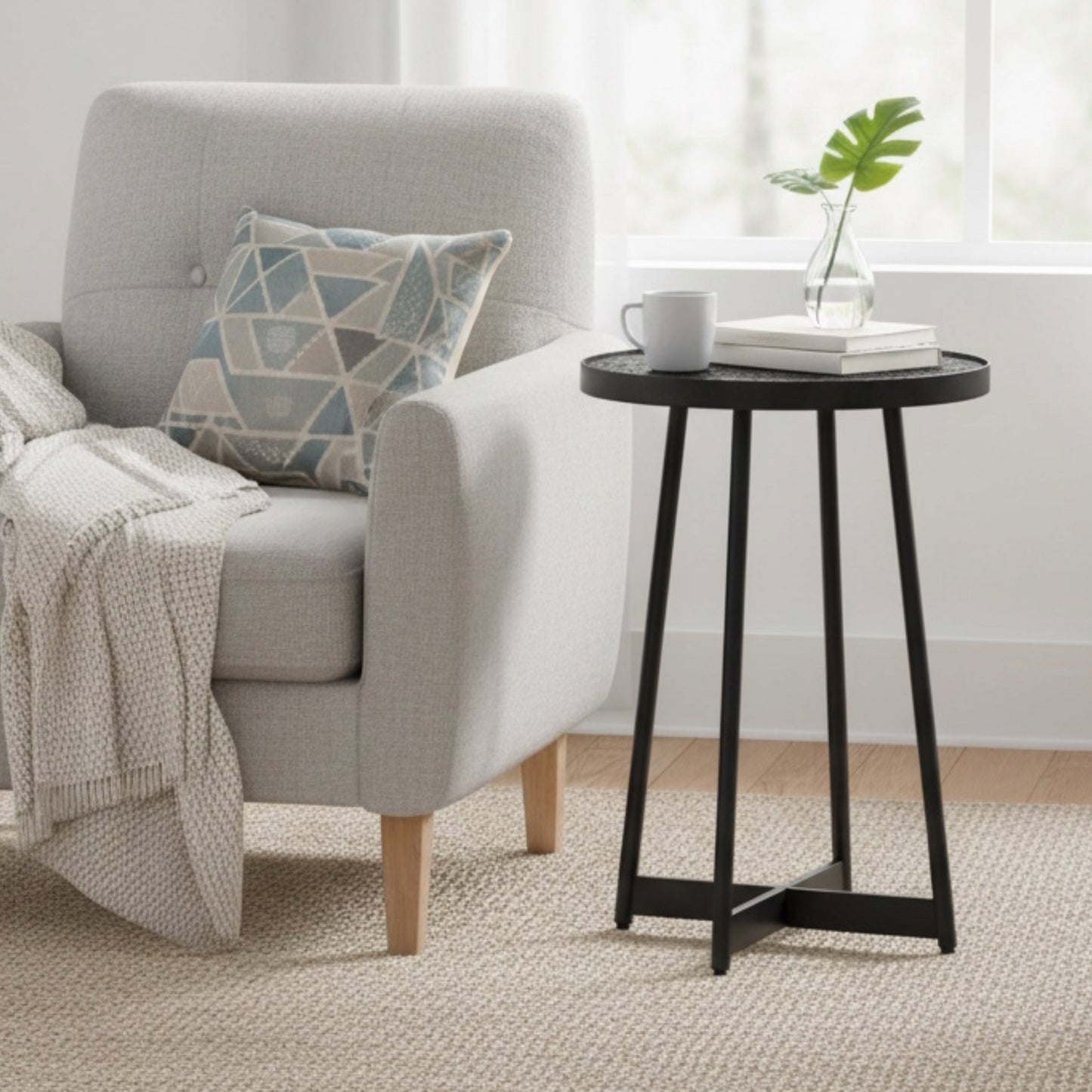 Ranlo Modern Round Accent Table