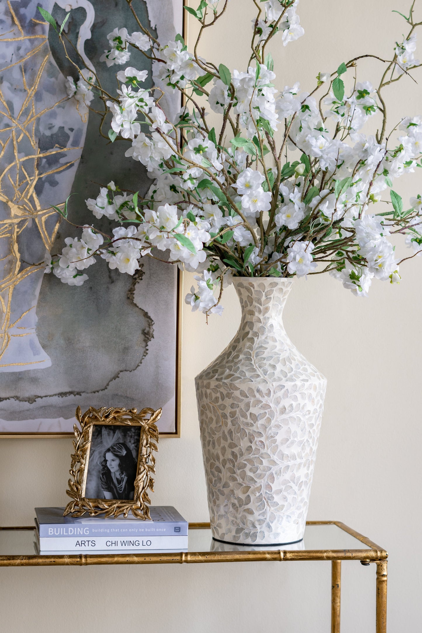 D9.8x19.7" Decorative Paper Powder Vase with Tapered Design