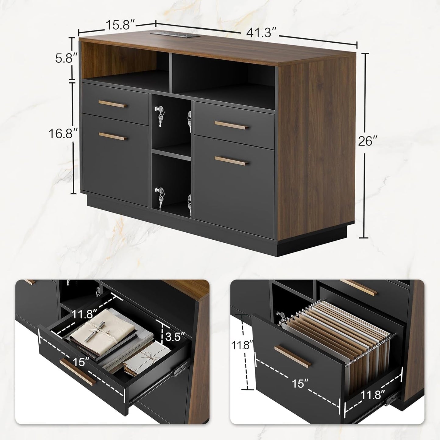 71 Inches Electric Standing Desk Lockable Cabinets