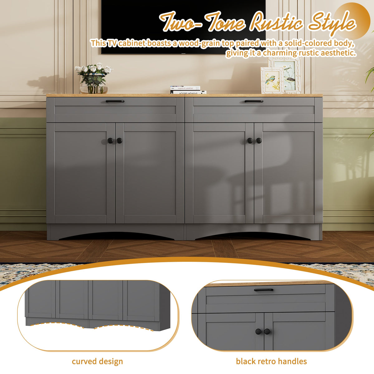 On-Trend 3-Piece Farmhouse Entertainment Center