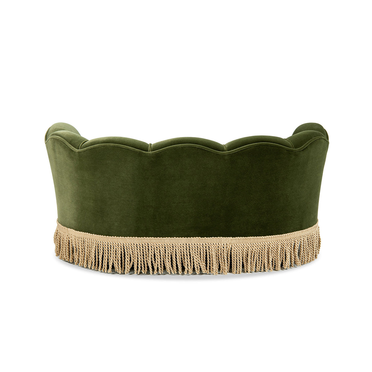 Clara 34.5" Scalloped Pet Sofa Bed, Medium, Olive