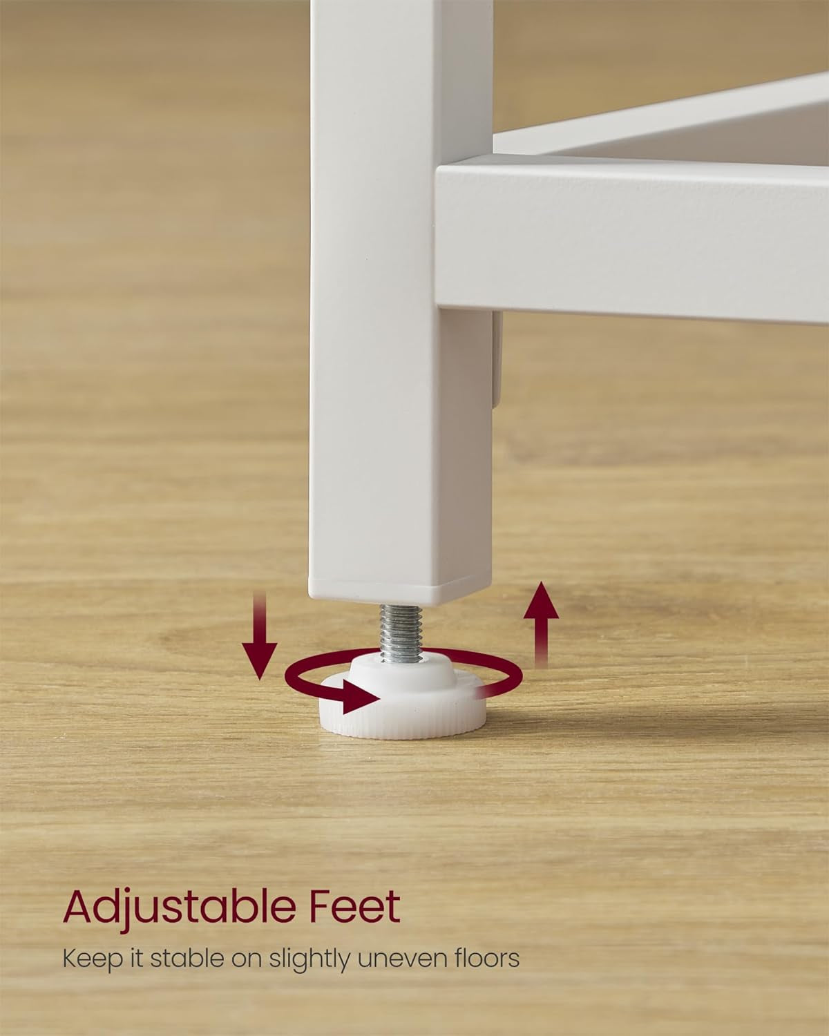 Maple White Computer Desk With Metal Frame For Small Spaces