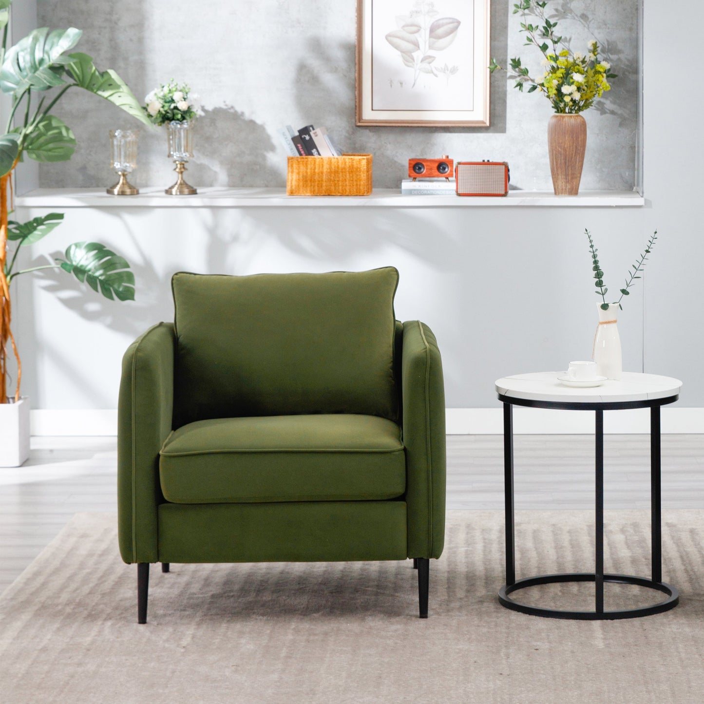 Velvet Accent Chair for Living Room