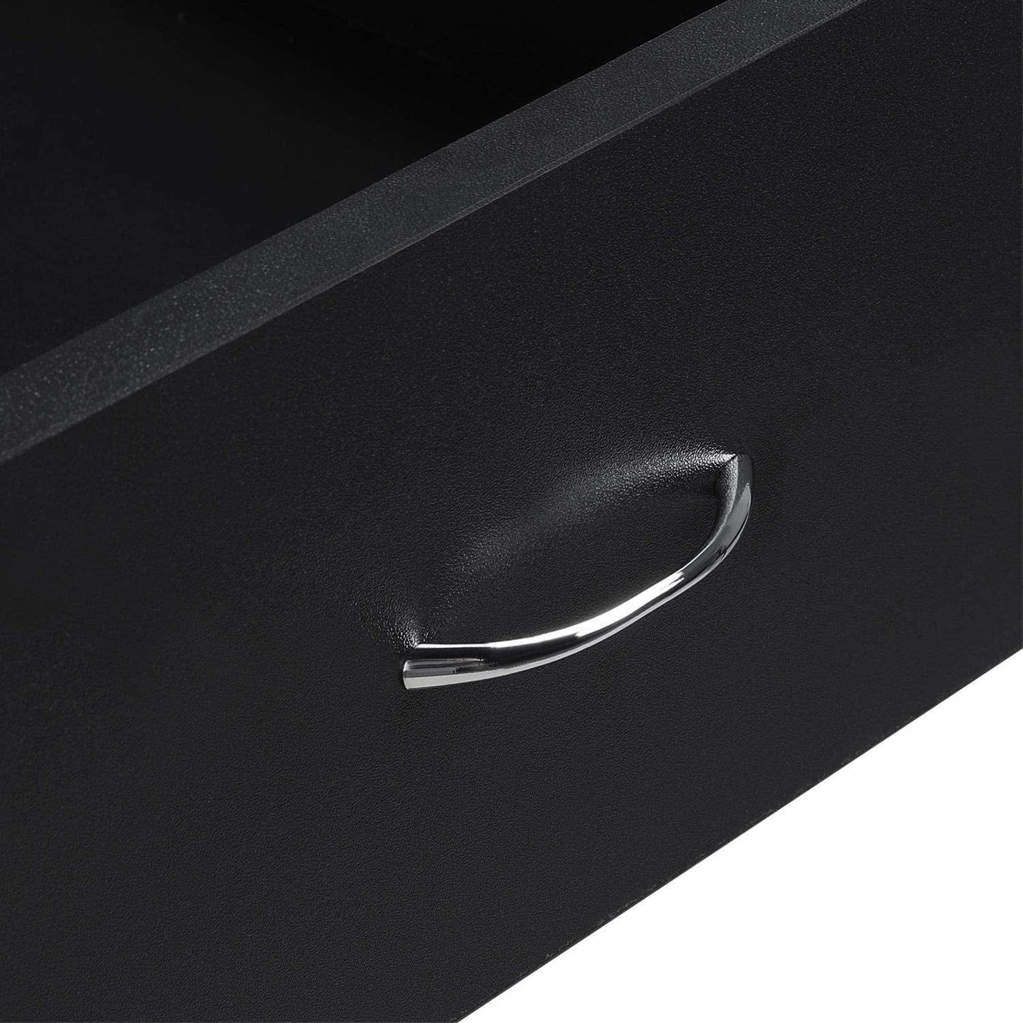 Black Wooden Computer Desk With Storage Drawer Cpu Stand