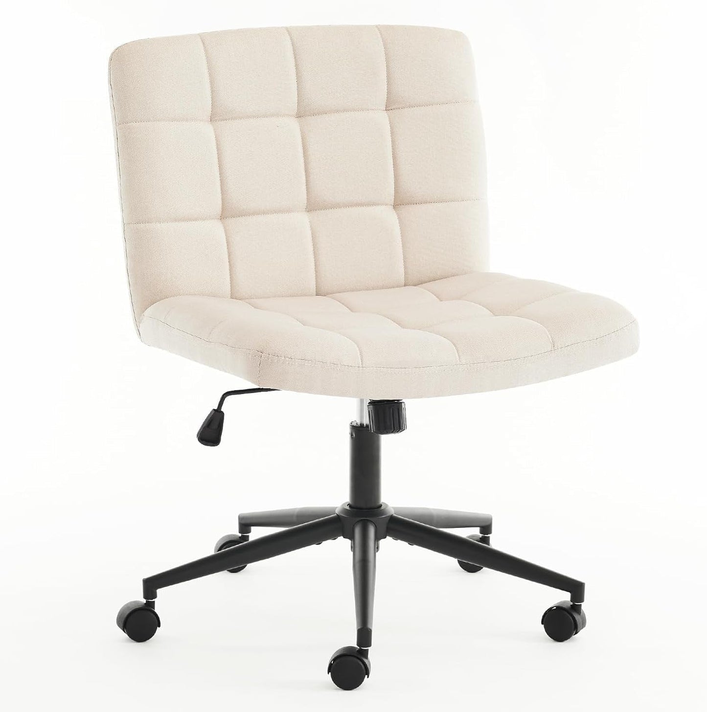 Height Adjustable Swivel Office Chair With Wheels Beige