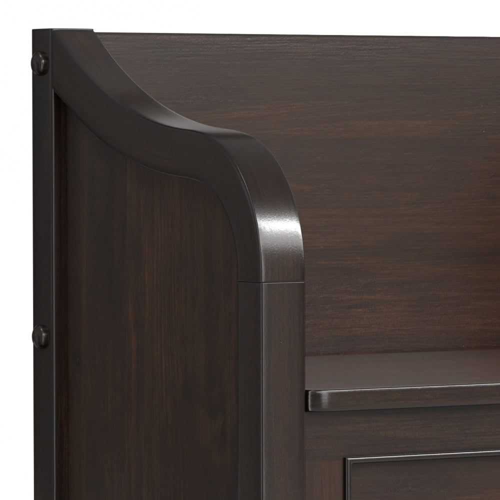 Connaught 30 Inch Wide Solid Wood Small Entryway Storage Bench