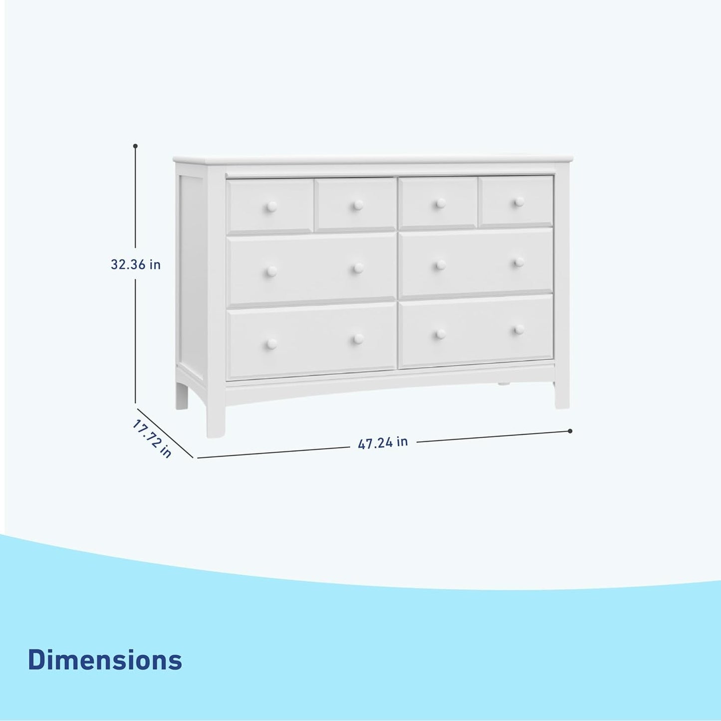 White Six Drawer Dresser For Nursery Organization Solutions