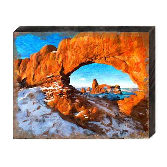 Schott Rock Canyon Landscape Wooden Wall Art by Nature Wonders - Nature Wildlife Decor  - 95229B