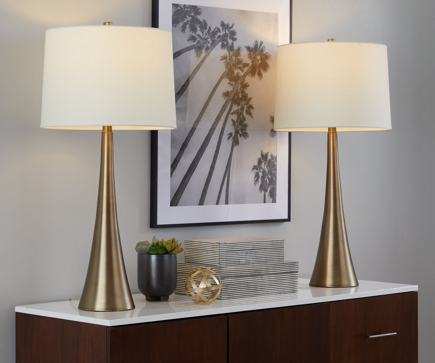 Diana 29" Contemporary Metal Table Lamp in Matte Golden Bronze