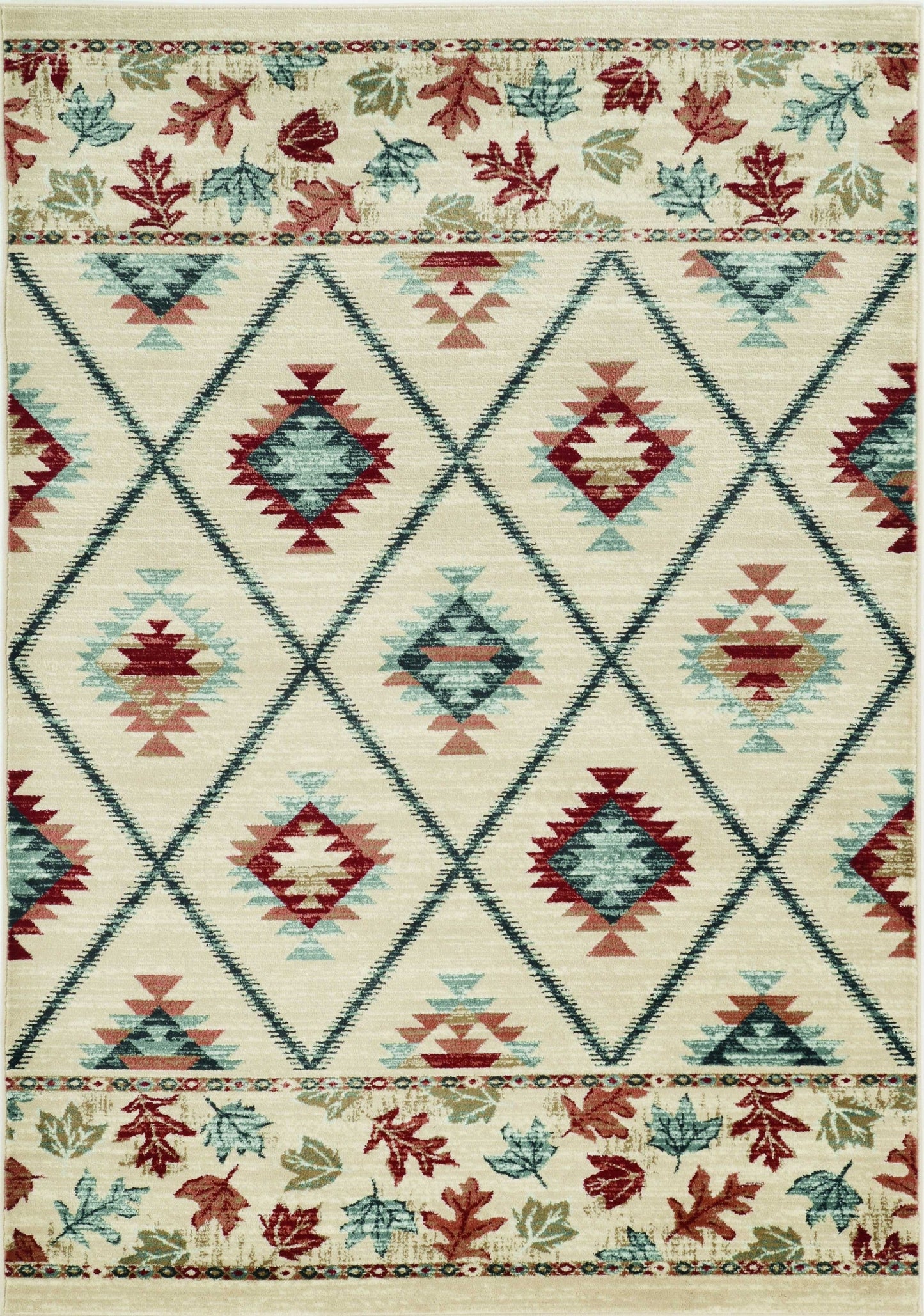 3' X 5' Ivory Southwestern Area Rug