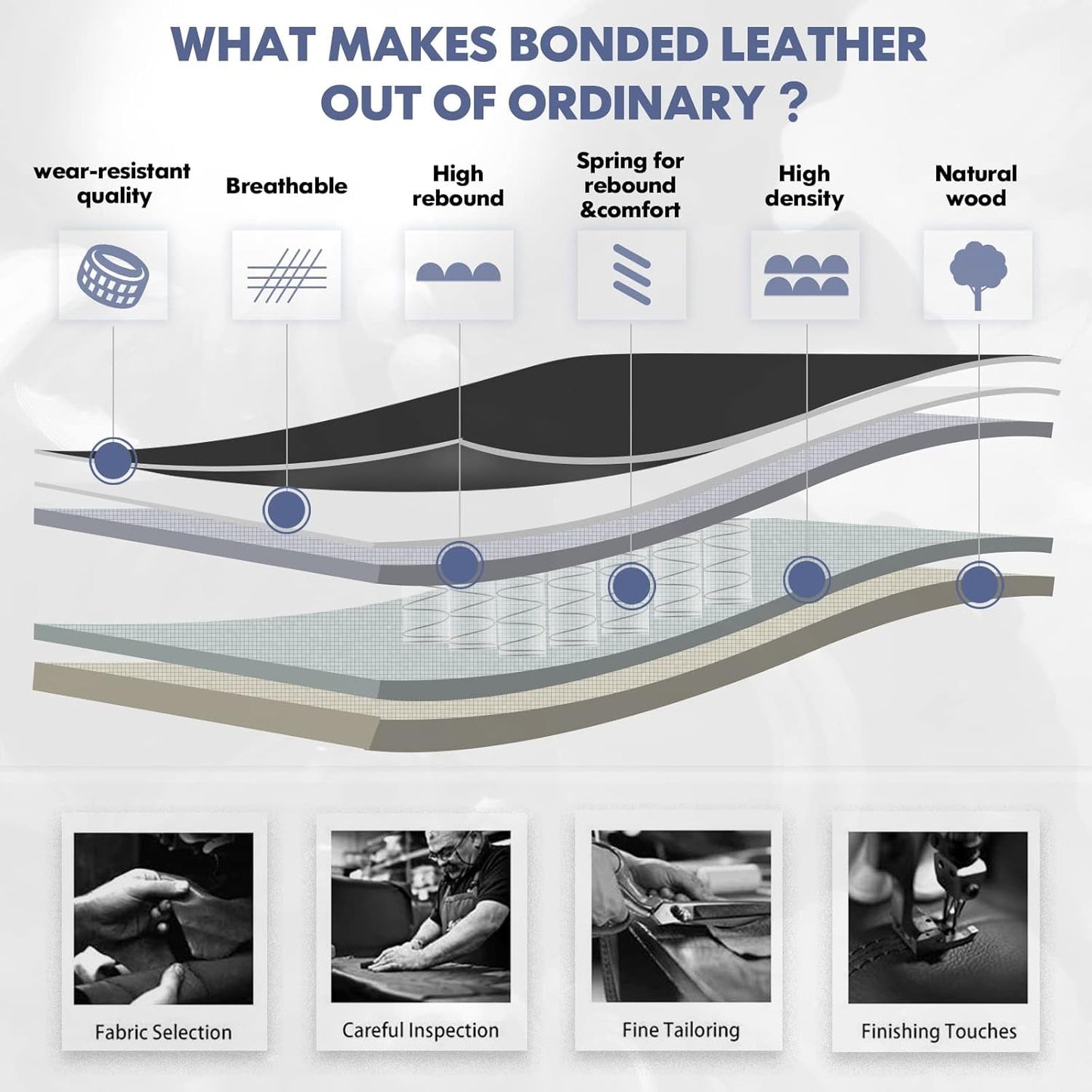 Bonded Leather Executive Office Chair Black High Back