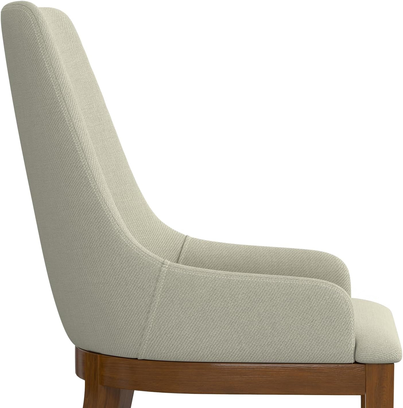 Stephanie Contemporary Dining Chair Set Of 2 In Natural Linen Look Fabric