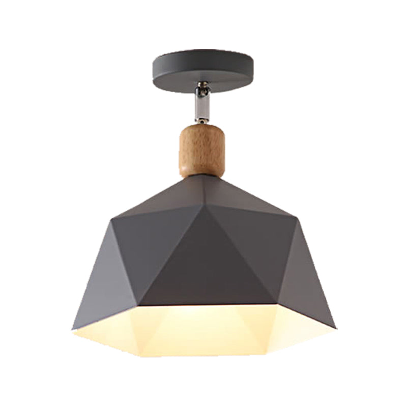 Emma's Modern Adjustable Macaron Hexagon Ceiling Light - Elevate Your Space with Gray, White, and Green Options