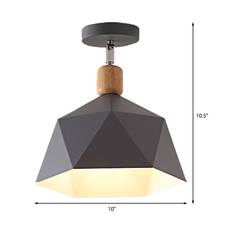 Emma's Modern Adjustable Macaron Hexagon Ceiling Light - Elevate Your Space with Gray, White, and Green Options